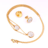Fashion Cubic Zirconia Pendant Necklace Earrings Set For Woman Bride Wedding Jewelry Accessories pendientes bijoux