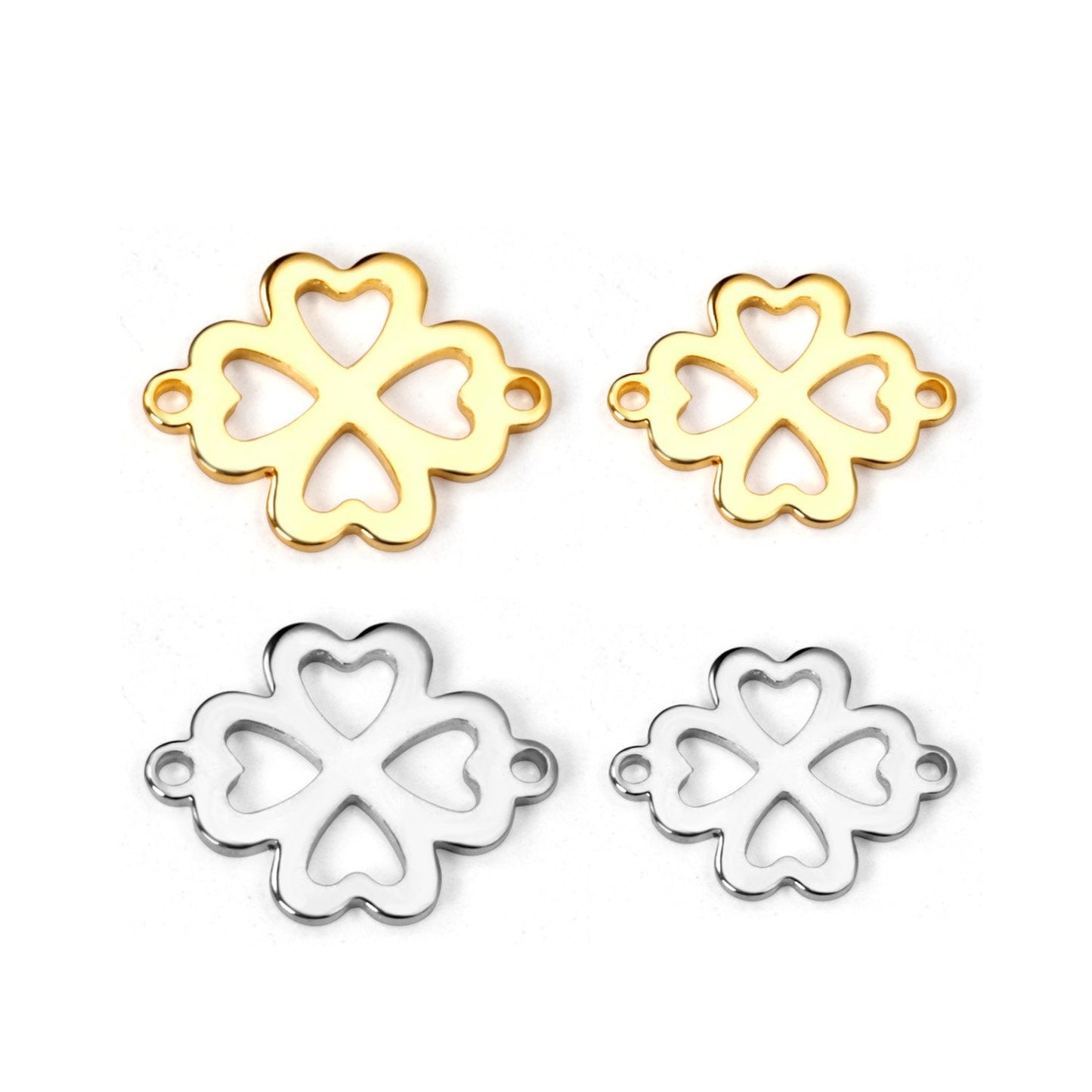 ASON 100pcs/Lot  Stainless Steel Charms Gold Silver Color Flower Shape Pendants For Necklaces DIY Jewelry Wholesale Accessories asonjewelry
