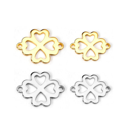ASON 100pcs/Lot  Stainless Steel Charms Gold Silver Color Flower Shape Pendants For Necklaces DIY Jewelry Wholesale Accessories asonjewelry