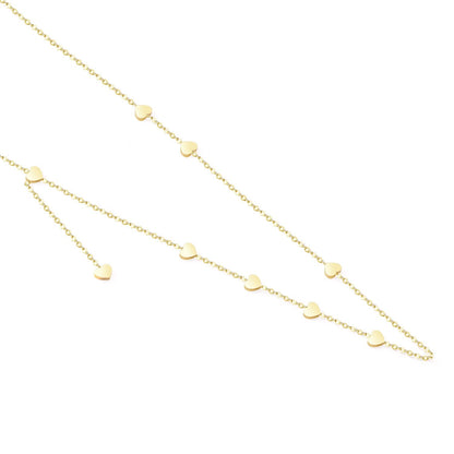 ASON Gold Love Heart Pendant Girl Necklace Stainless Steel 45cm+5cm Extender Chains Necklaces Collares Wedding Accessories asonjewelry