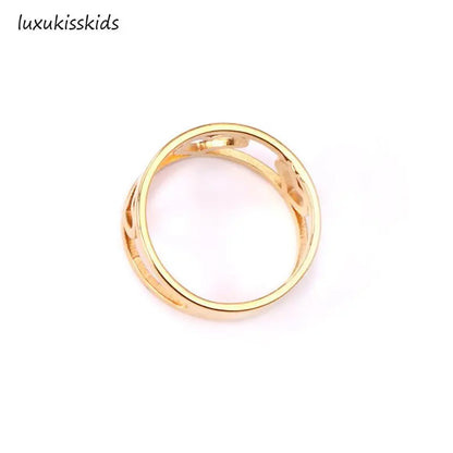 Elegant Gold Rings For Women Men Stainless Steel Engagement Wedding Jewelry For Women Girls Couple Ring Ringen Gift asonjewelry