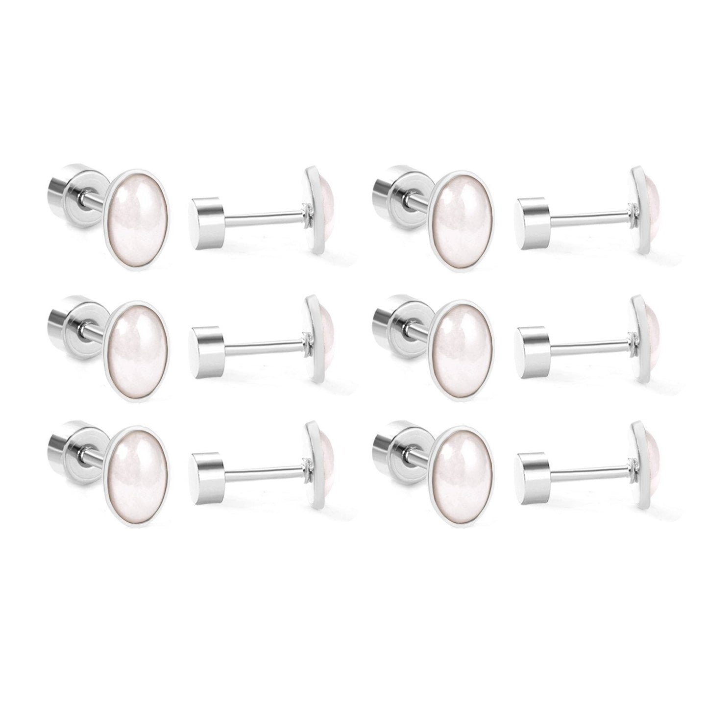 ASON Chic Style Imitation Pearl Screw Stud Earring 2022 Brinco Stainless Steel Geometry Earrings Fashion Accessories Gift asonjewelry