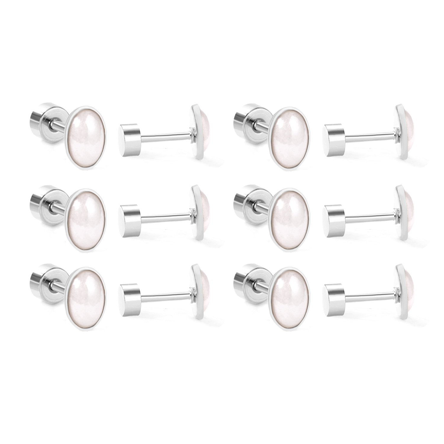 ASON Chic Style Imitation Pearl Screw Stud Earring 2022 Brinco Stainless Steel Geometry Earrings Fashion Accessories Gift asonjewelry