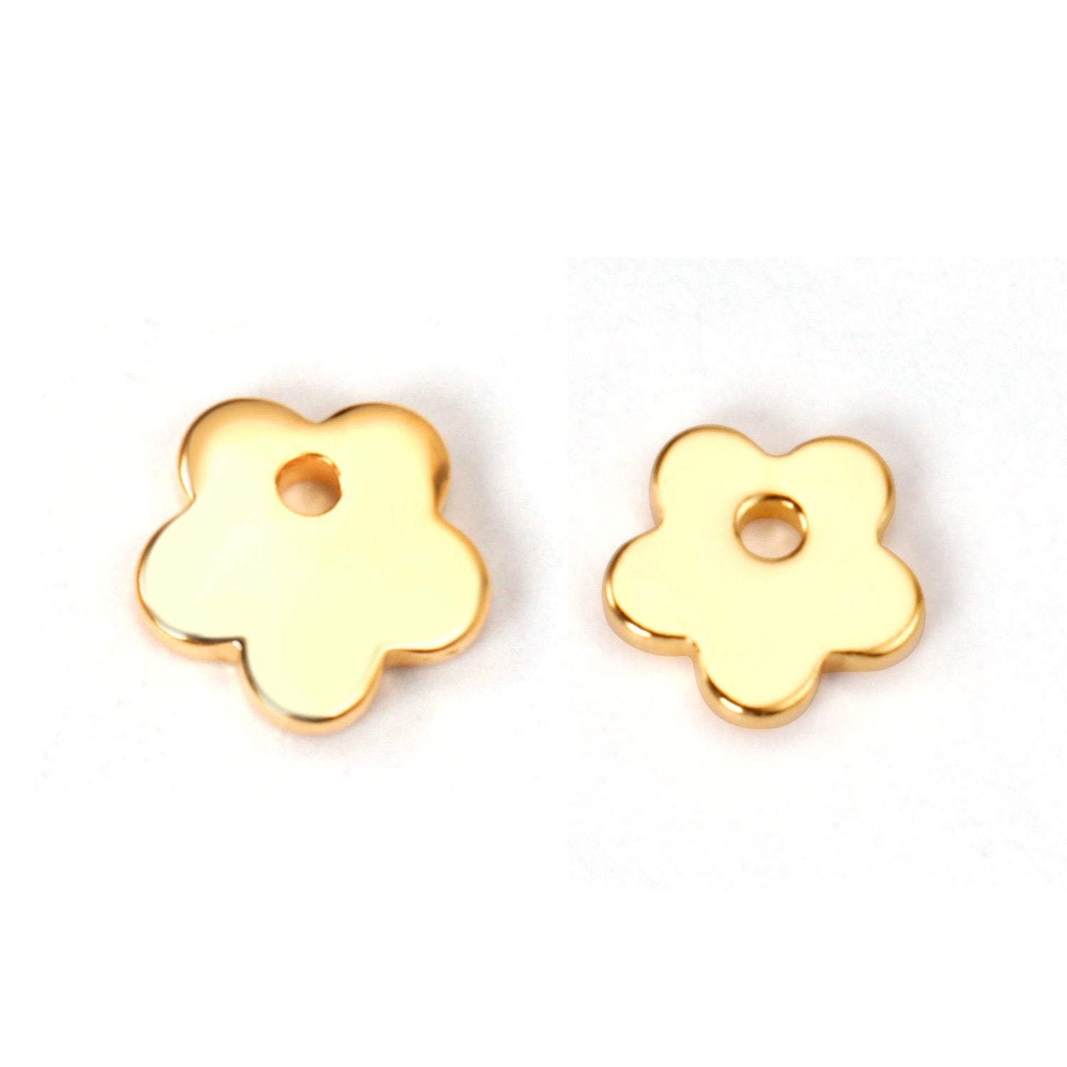 ASON100Pcs/Lot Gold Silver Color Flower Stainless Steel Pendant Charm For Necklace Bracelet Trendy DIY Jewelry Making Supplies asonjewelry