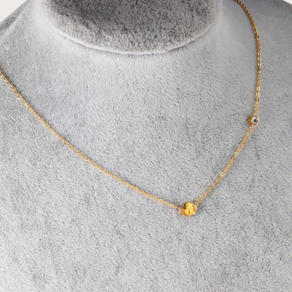 Small Yellow Blue Fish Pendant Necklace Stainless Steel Necklace For Women Fashion Animal Jewellry Necklace Choker asonjewelry