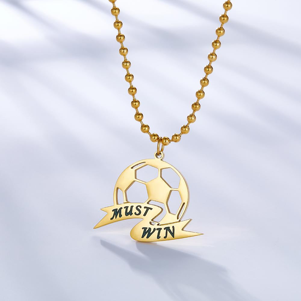 World Cup Football Pendant Necklace For Woman Must Win Man Sport State