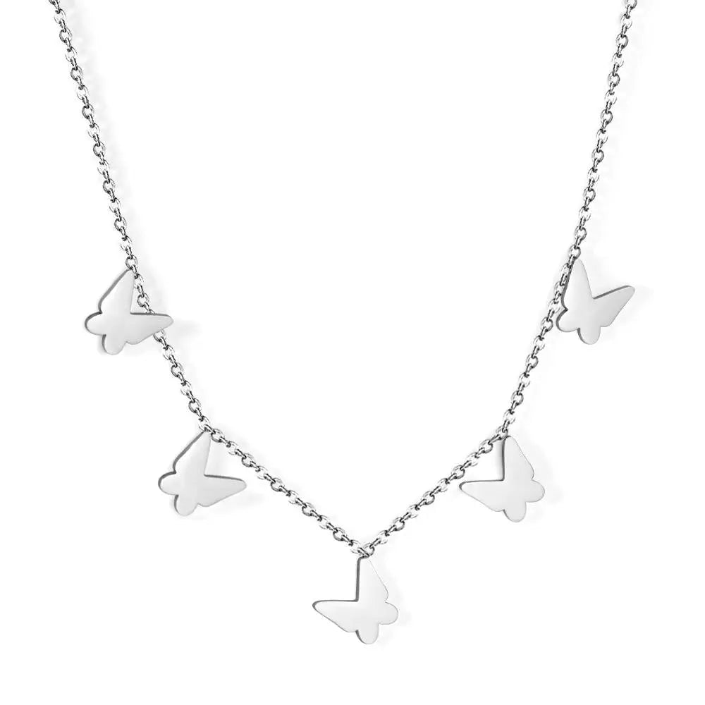 Vintage Many Charms Choker Fairy Grunge Egirls 5 Butterflies Pendant Necklaces Halloween 2021 Trend Women Jewelry asonjewelry