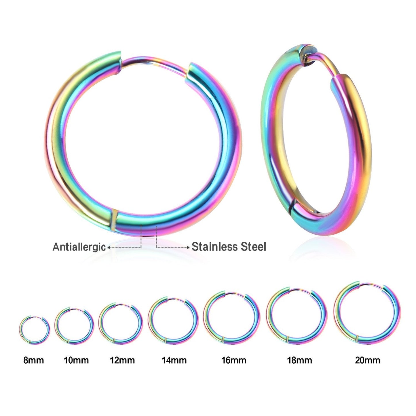 ASON 5pair/10pcs Circle Hoop Earrings Women Girl Colorful Round Earring Geometry Earrings Simple Anti-allergy Jewelry Daily Wear asonjewelry