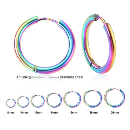 ASON 5pair/10pcs Circle Hoop Earrings Women Girl Colorful Round Earring Geometry Earrings Simple Anti-allergy Jewelry Daily Wear asonjewelry