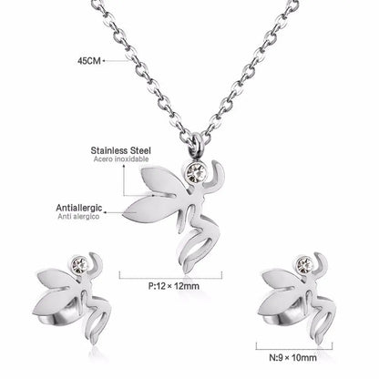 Fashion Jewelry Sets Stainless Steel  Pendant Necklace Earrings Sets For Women Accessories Jewelry asonjewelry