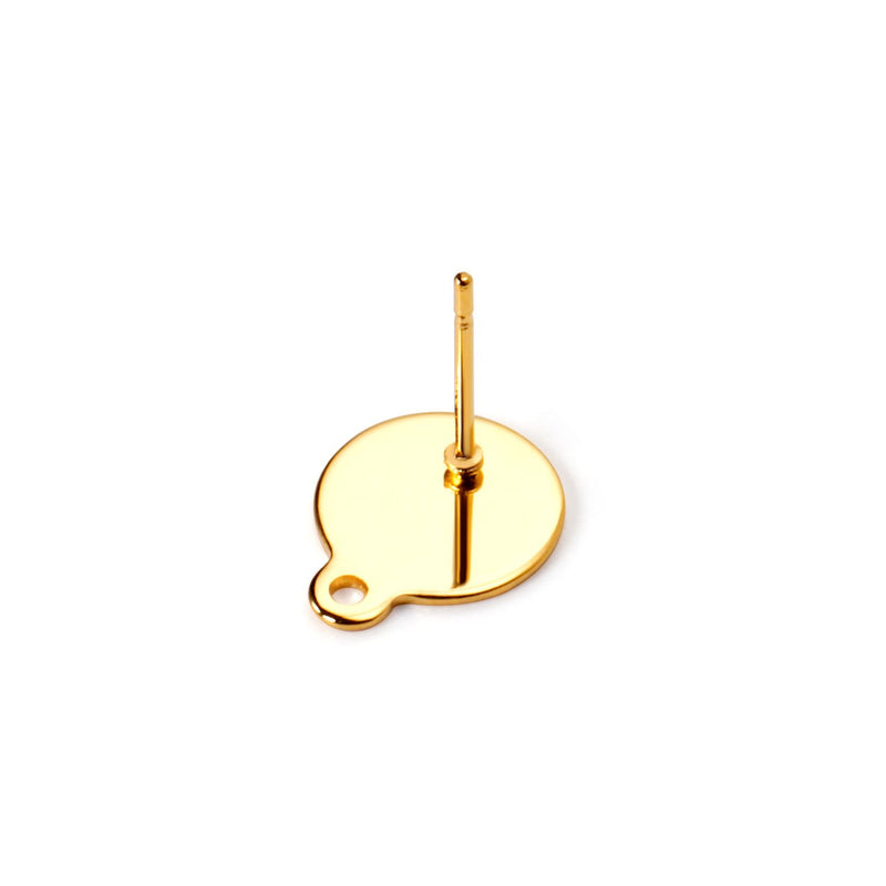 ASON 100Pcs/Lots Ear Studs Earring Accessories Studs Stainless Steel Gold Base Setting Connector For DIY Jewelry Making Supplies