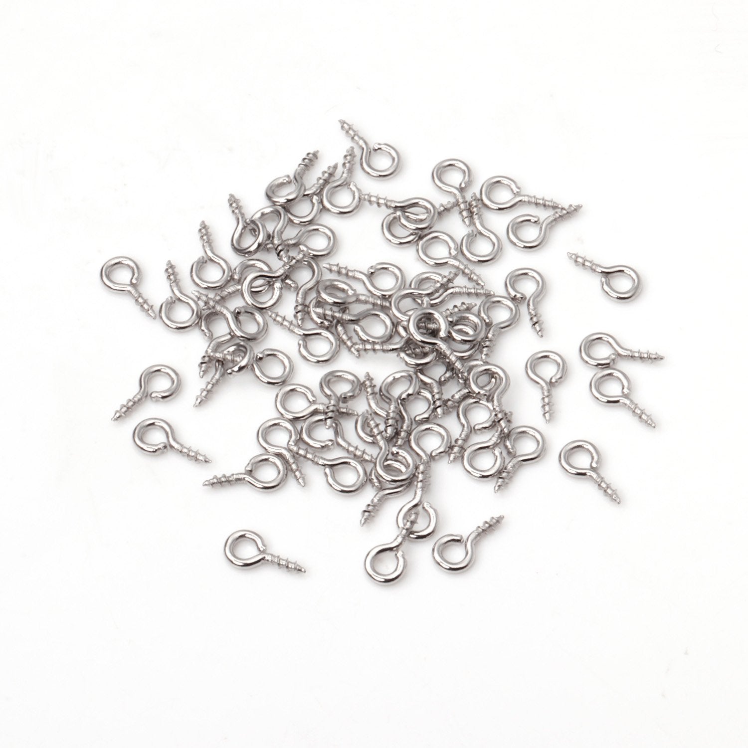 ASON 100pcs/Lot Stainless Steel Small Screw Eye Pin Mini Eyelets Threaded Hook for DIY Jewelry Making Beads Pendant Supplies asonjewelry