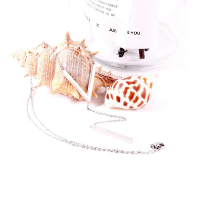 ASON Gold Color Stainless Steel  Choker Letter V Link Chain Cuboid Pendant Necklaces For Women Fashion Jewelry Wholesale asonjewelry