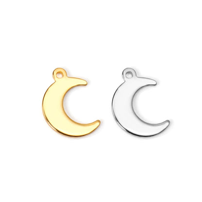 ASON 100Pcs/Lots New Fashion Moon Charms 316L Stainless Steel For Necklace Bracelet Anklet DRY Handmade Jewelry Making Supplies asonjewelry