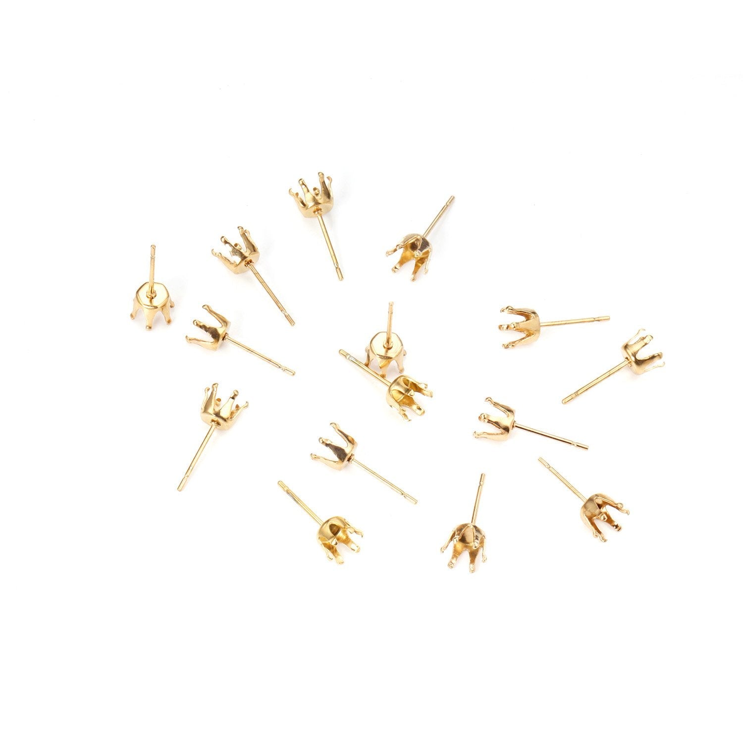 ASON 100pcs/Lot Stainless Steel Round Blank Earring Setting Fit Crystal Cabochons Earring Base for Jewelry Making Accessories asonjewelry