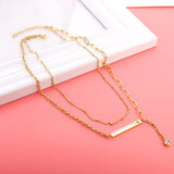 Link Chain Classic Design With Beads Chain Mix Collier Doule Layer Pendant Necklace With AAA Cubic Zirconia 2022
