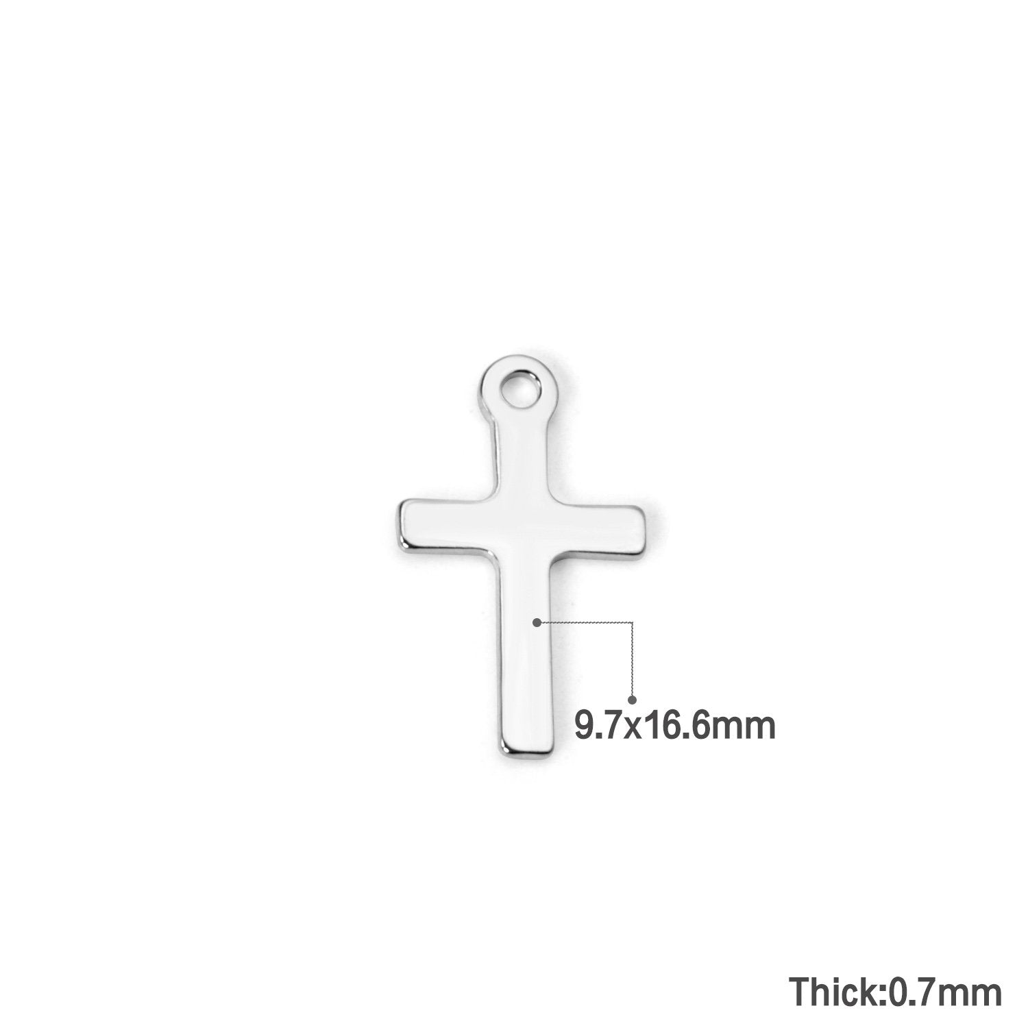 ASON 100Pcs/Lots Cross Charms 316L Stainless Steel Religious Pendant Gold Silver Color For Necklace DIY Jewelry Making Supplies asonjewelry