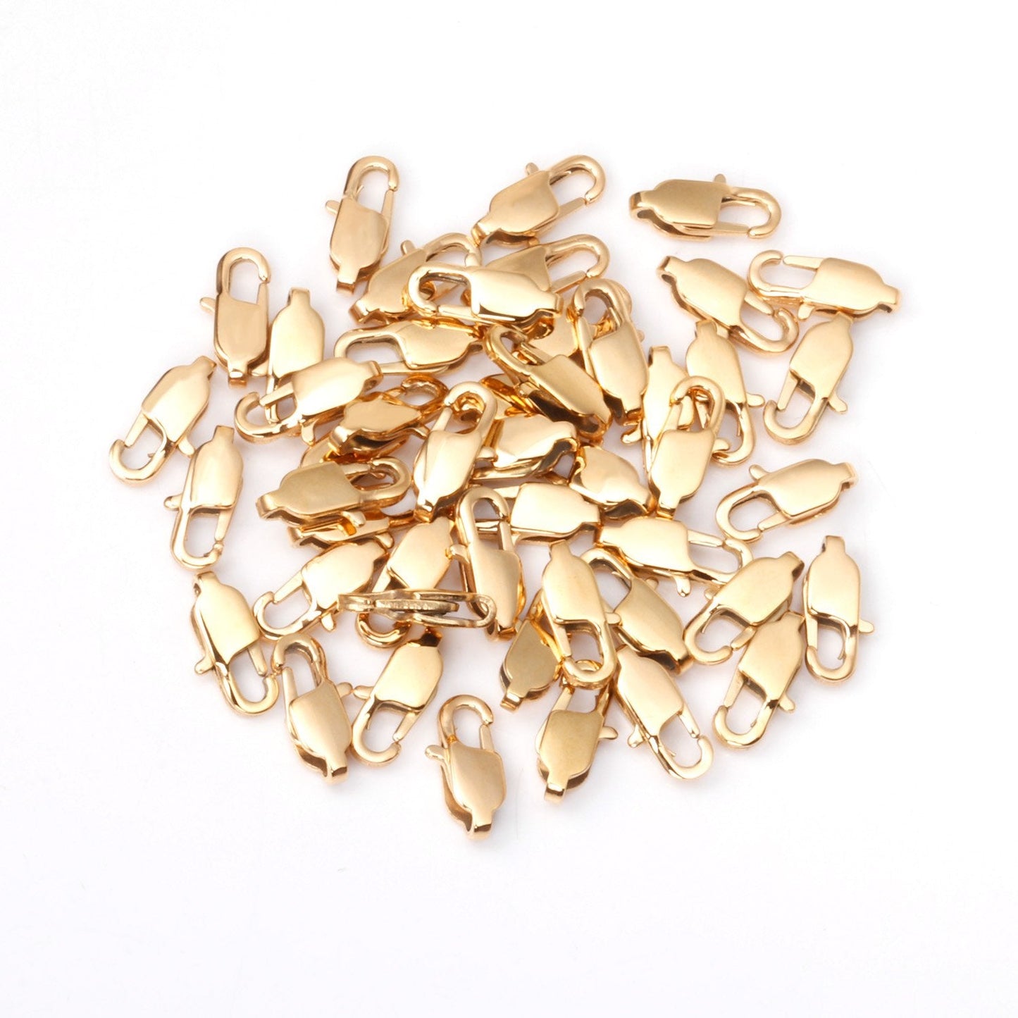 ASON 50/pcs Gold/Silver Color Stainless Steel Lobster Clasp for Necklace Bracelet Findings Connector DIY Jewelry Making Supplies asonjewelry