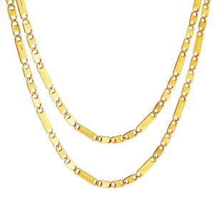 2mm/3.5mm 40+5cm Waterproof Chain Necklaces Stainless Steel Gold Plated Grunge Cross Pattern Goth Steel Man Choker