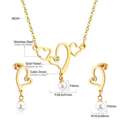 Hot Imitation Pearl Wedding necklace earring set Bridal jewelry set for women Elegant Party Gift Fashion Costume asonjewelry