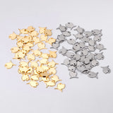 ASON 100 Pcs/Lot Small Fish Lovely Charm 316L Stainless Steel Gold Silver Color For Necklace Bracelet Jewelry Making Supplies