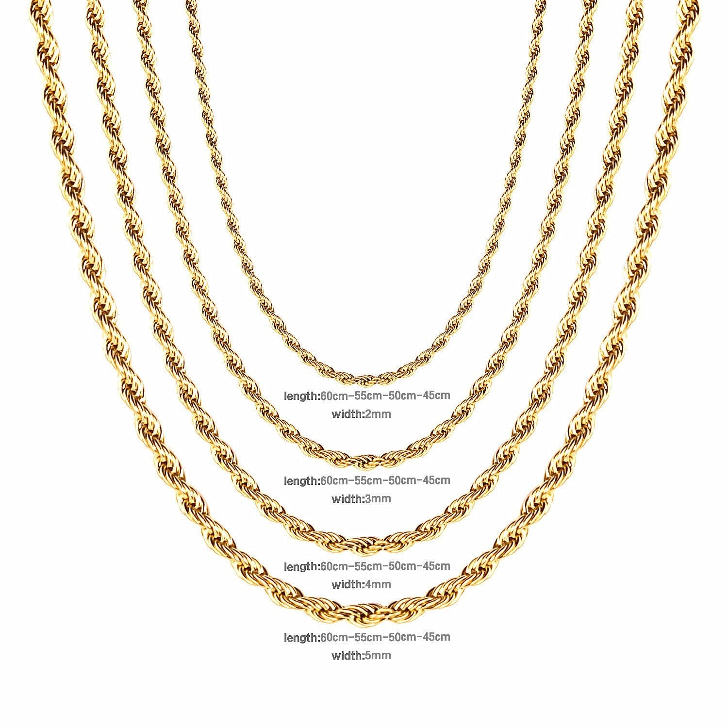 ASON 1pc Sale Stainless Steel Twist Chains Necklace For Women Men Hiphop Jewelry 2mm 3mm Necklace For Pendants Wholesale Support asonjewelry