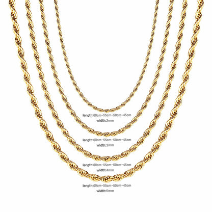 ASON 1pc Sale Stainless Steel Twist Chains Necklace For Women Men Hiphop Jewelry 2mm 3mm Necklace For Pendants Wholesale Support asonjewelry