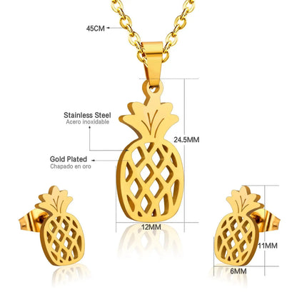 Hot Sale Stainless Steel Bridal African Dubai Jewelry Set For Women Girls Fruit Necklace Earring Jewellery set asonjewelry