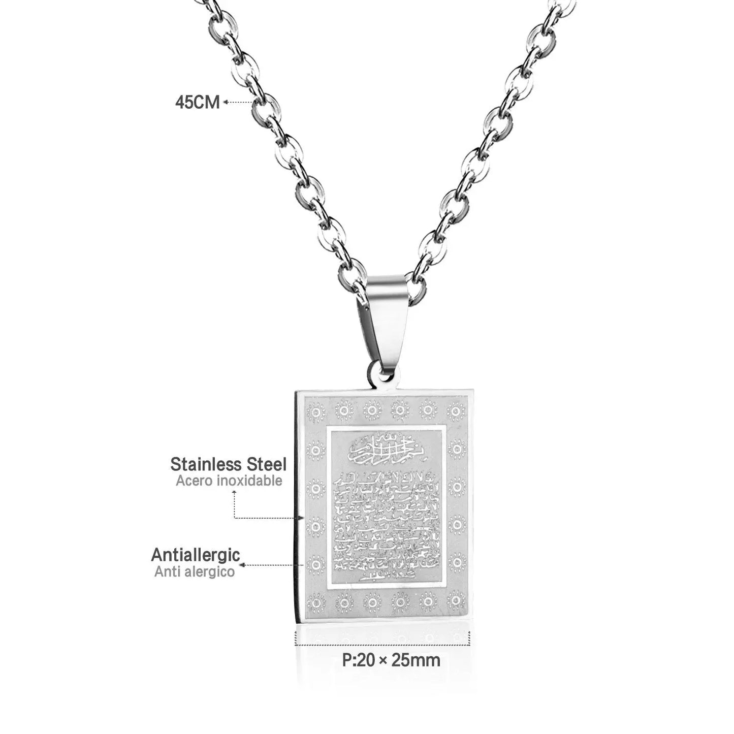 Bible Scripture Pendant Necklace Mens Womens Stainless Steel Chain Necklace asonjewelry