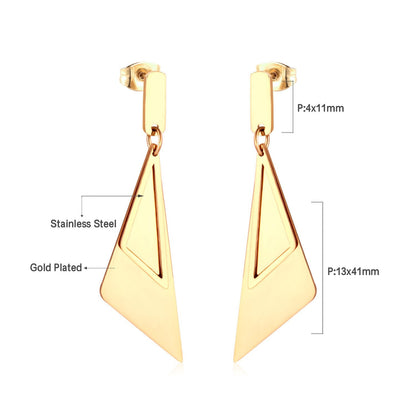 ASON 316L Stainless Steel Charming Geometric Dangle Earrings Gold Color Triangle Drop Earring for Women Accessories Jewelry asonjewelry