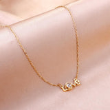 Accesorios de amor de acero inoxidable, collar con colgante de circonia cúbica para mujer, collares que no se decoloran, joyería para fiesta y boda 