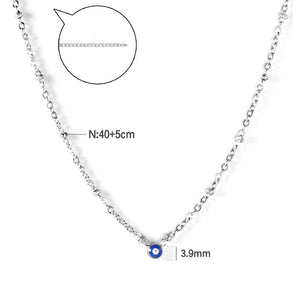 Blue Turkish Eye Round Pendant Necklaces Elegant Female Colliers Aesthetic Women Collares Office Lady Jewelry Gifts