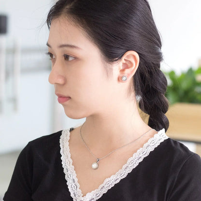 Stainless Steel Round Multi-color Pendant Necklace Earrings Sets For Women Indian Jewellry Accessories pendientes asonjewelry