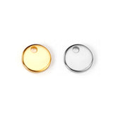 ASON 100pcs Single Hole Disc Pendant Round Stainless Steel  Charm For Necklace Bracelet DRY Handmade Jewelry Making Supplies