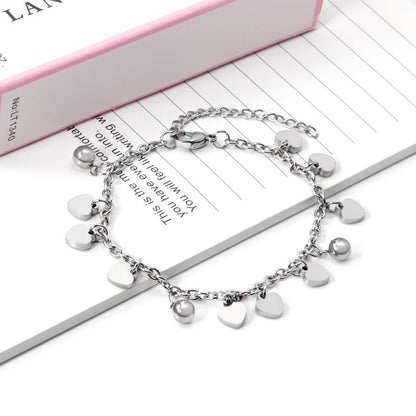ASON Adjustable Heart Bracelet with Steel Ball Charm Stainless Steel Silver Color Bangle for Women Fashion Jewelry Party asonjewelry