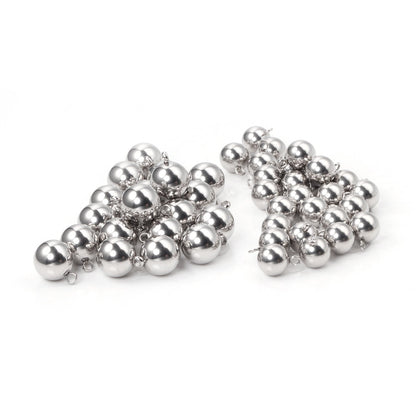 ASON 100pcs 8mm 10mm Stainless Steel Ball with Ring Jewelry Finding Pendant Charm Steel Beads for DIY Jewelry Making asonjewelry