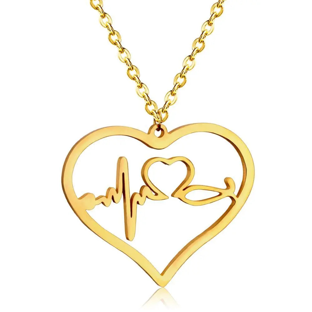 Newest Shape Stainless Steel Heart Pendant Necklace For Men/Women Choker Link Chain Necklace Naszyjnik Jewelry Gift asonjewelry