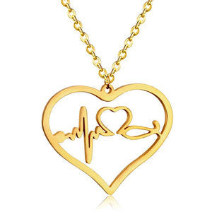 Newest Shape Stainless Steel Heart Pendant Necklace For Men/Women Choker Link Chain Necklace Naszyjnik Jewelry Gift