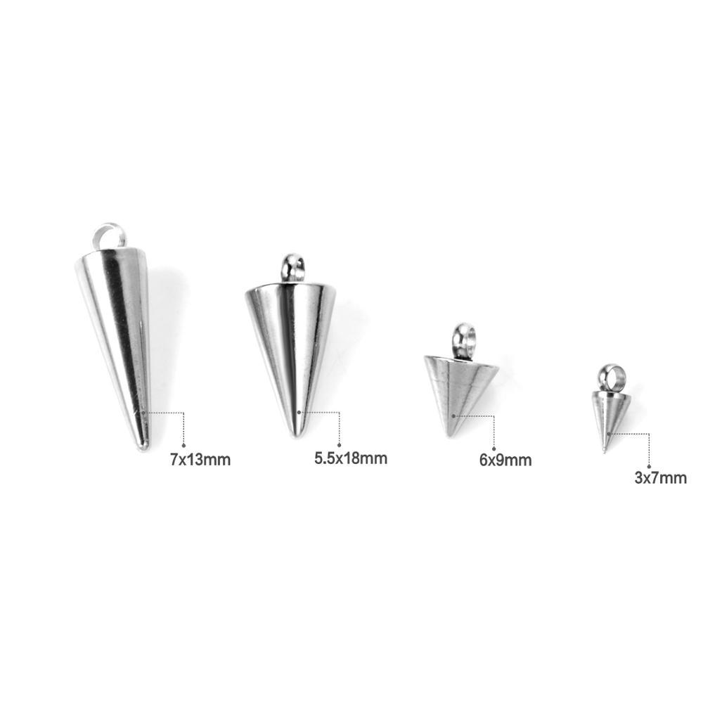 ASON 50pcs/lot Circular Cone Charms Small Cone Pendant Stainless Steel Geometric Accessories For DIY Jewelry Making Handmade asonjewelry