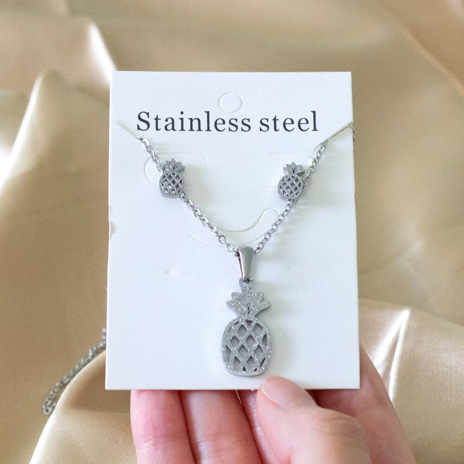 Hot Sale Stainless Steel Bridal African Dubai Jewelry Set For Women Girls Fruit Necklace Earring Jewellery set asonjewelry