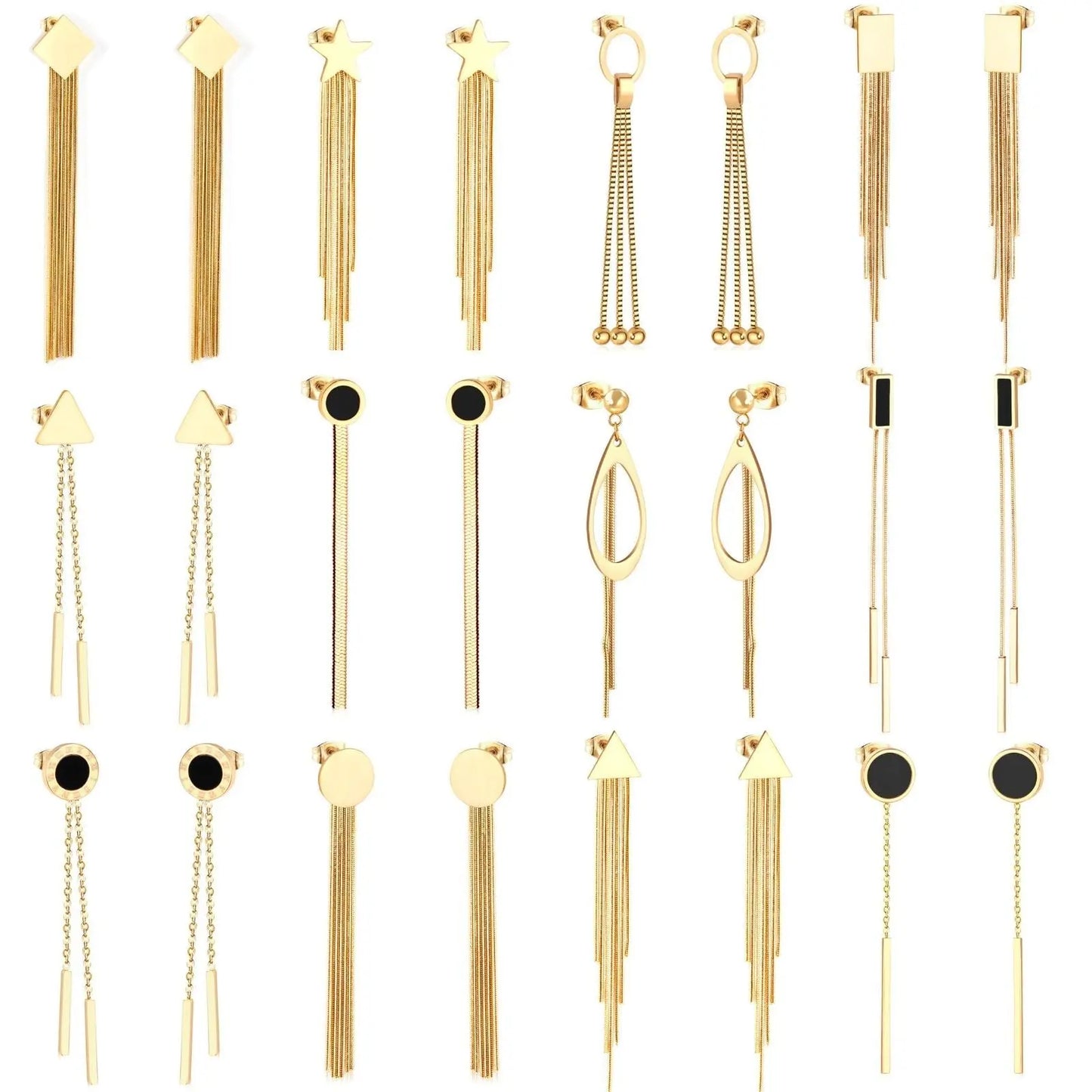 Vestido Jewelry Korean Style Wedding Tassel Drop Earrings Women Stainless Steel Dangle Earings Christmas Pendientes asonjewelry