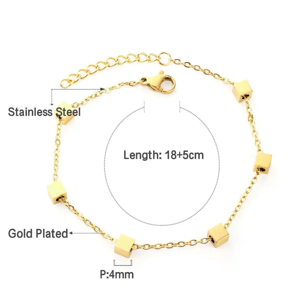 Boho Classic Woman's Bracelets Beads Chains Wrist Jewerly For Woman Simple Design Gold Plated Star Charms My Orders asonjewelry