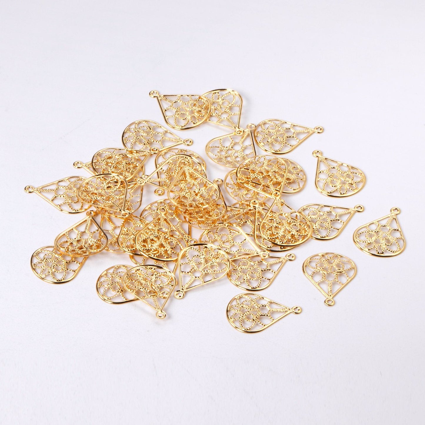 ASON 100 Pcs/Lots Classical Water Droplets Charm 316L Stainless Steel  For Necklace Earring DRY Handmade Jewelry Making Supplies asonjewelry
