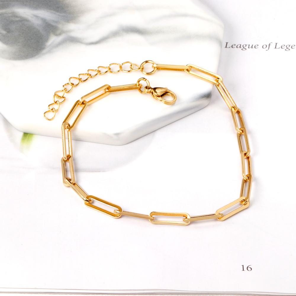 ASON Trendy Chain Anklet Gold Color Stainless Steel Foot Chain with Extender 23+5cm Women Jewelry Gift Beach Accessories asonjewelry