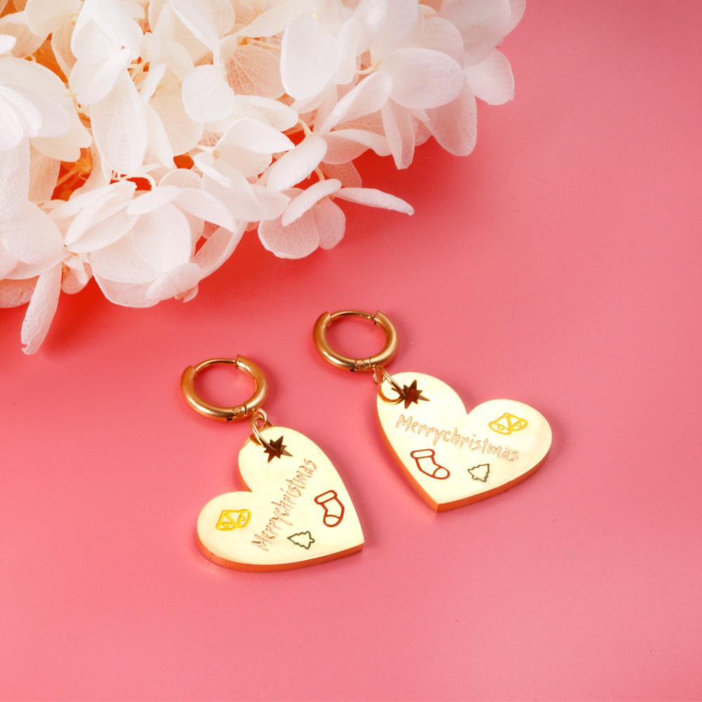 ASON Fashion Gold Color Heart Drop Earrings Jewelry Stainless Steel Dangle Earring for Women Christmas Gift Accessory asonjewelry