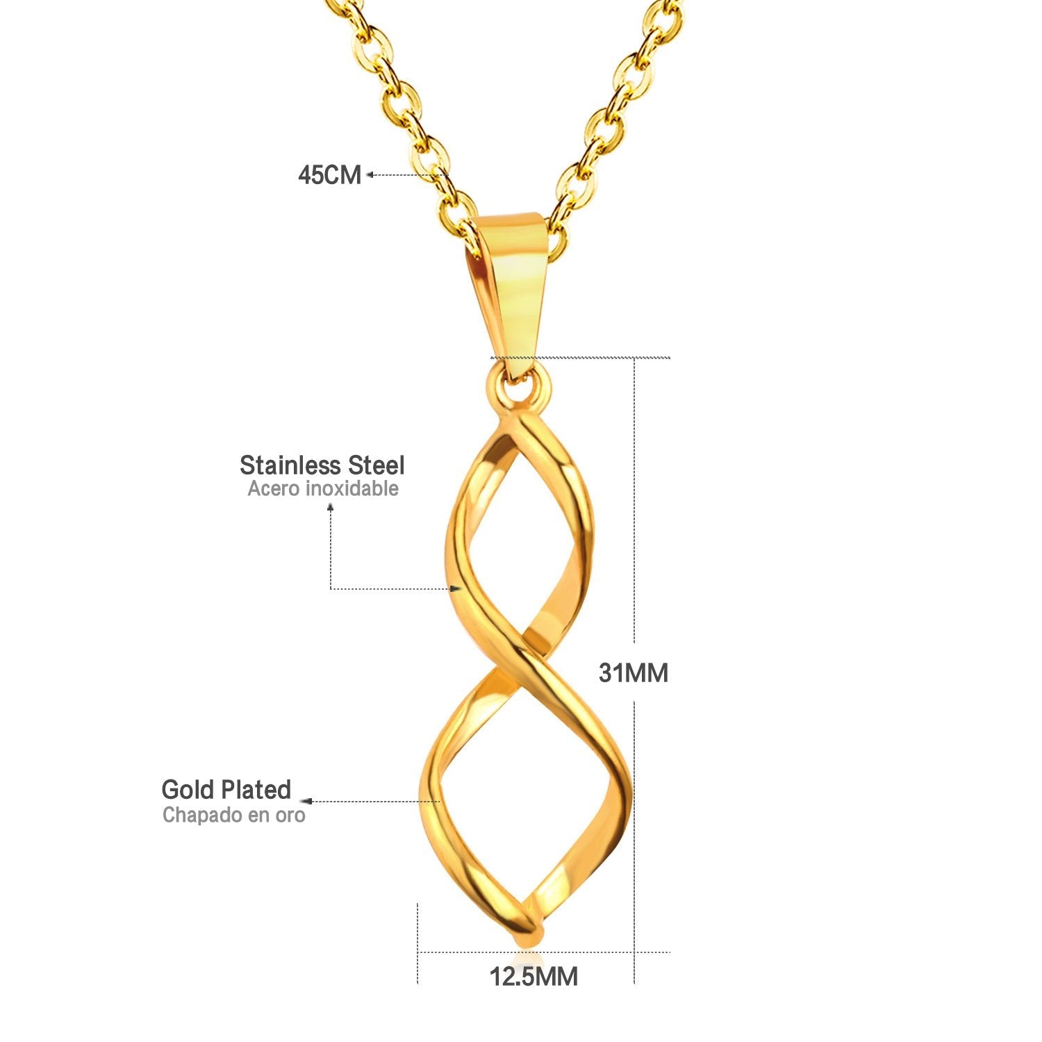 ASON Stylish Stainless Steel Gold Color Chain Necklaces with Pendant for Men Women Chokers Party Gift Accessories Jewelry asonjewelry
