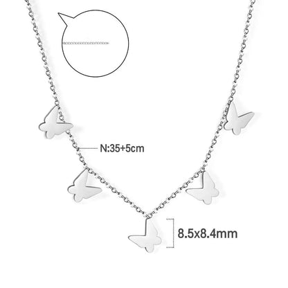 Vintage Many Charms Choker Fairy Grunge Egirls 5 Butterflies Pendant Necklaces Halloween 2021 Trend Women Jewelry asonjewelry