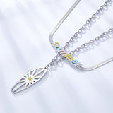 Flat Snake Chain 18K Gold Plated Color Double Layer Necklaces Summer Jewelry For Woman Pendients Design Collier