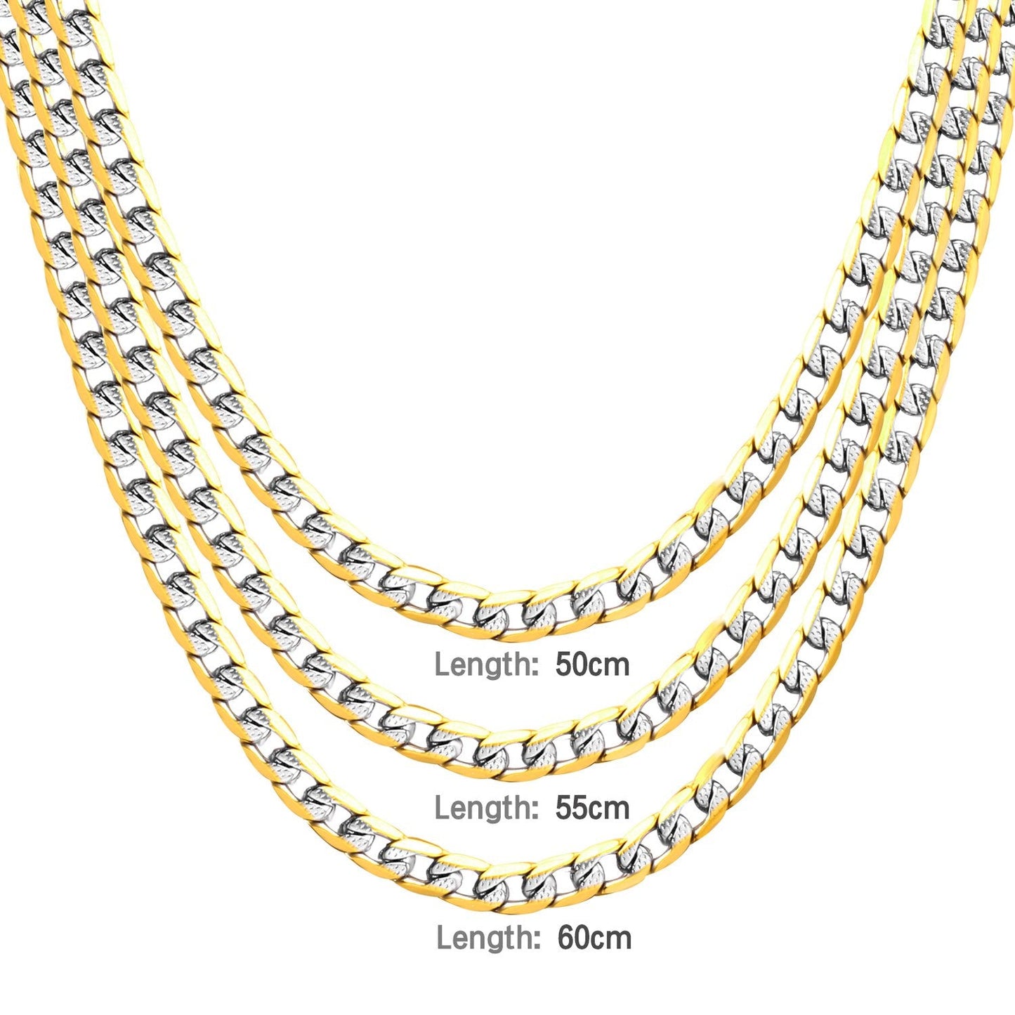 ASON Women/Men 6MM/8MM/10MM Width Necklace Set Stainless Steel Necklace with Bracelet Cuban Chain for Diy Jewelry Making asonjewelry