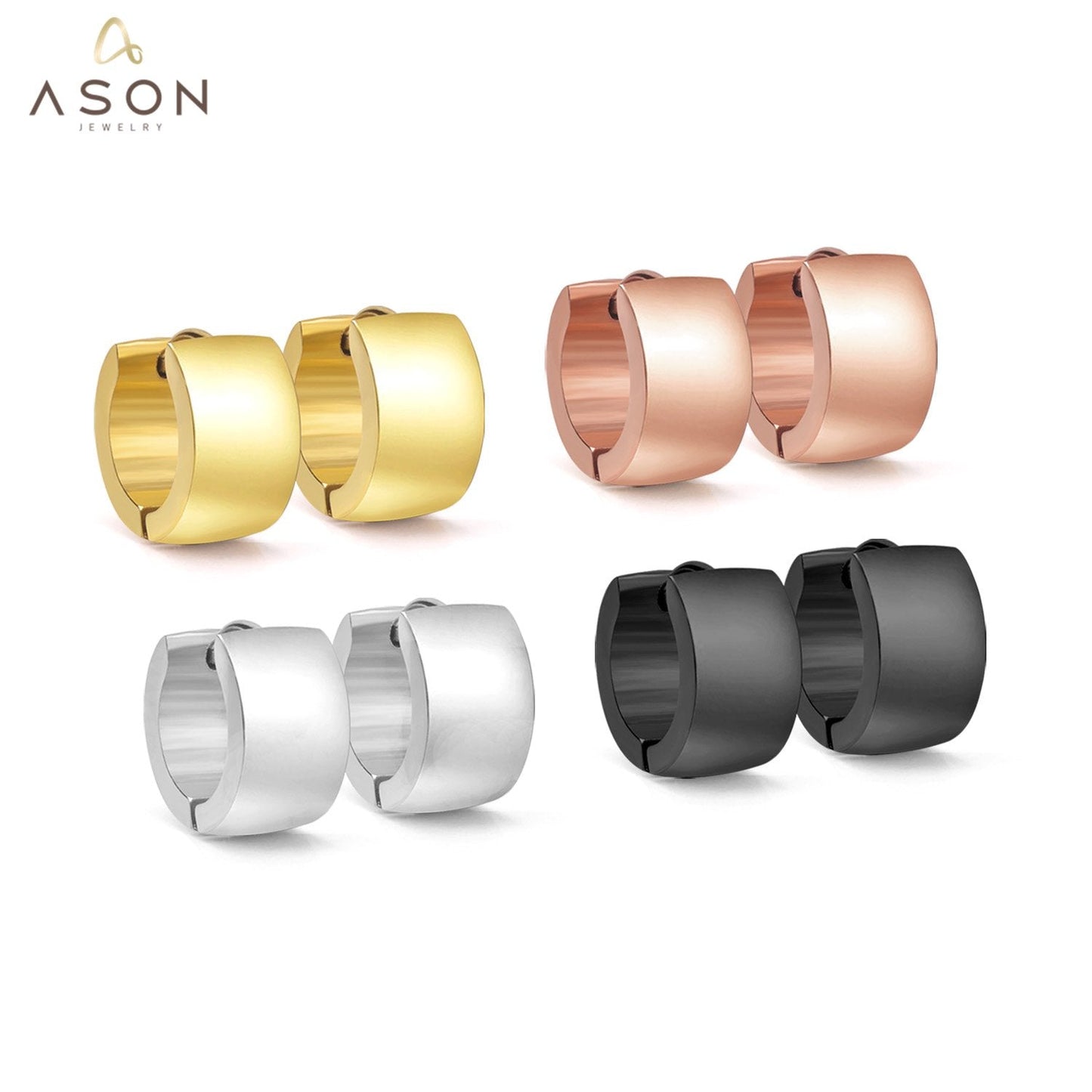 ASON Fashion Jewelry 2022 Statement Drop Dangle Rose Gold Earrings For Women Stainless Steel Earring Set For Female Classic asonjewelry
